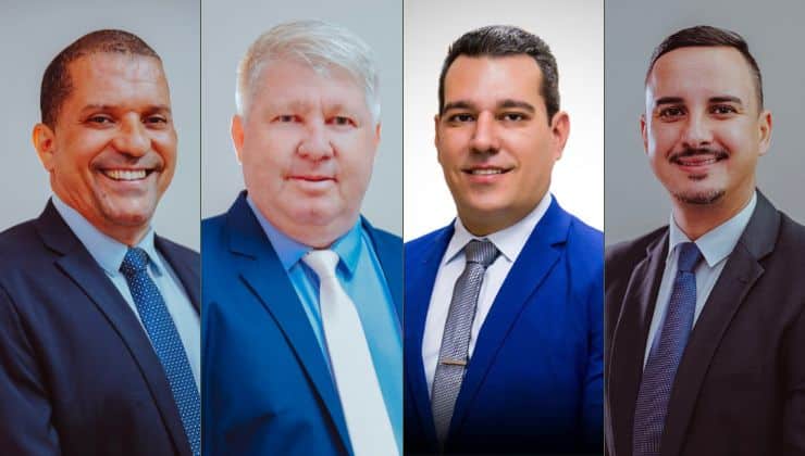 No sentido da leitura: Cleber Serrinha, Wellington Alemão, Saulinho da Academia e Teilton Valim: acusados pelo MPES