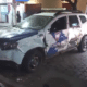 Viatura colidiu com carro onde estava a mulher, após fuga de motociclista suspeito na área central de Venda Nova do Imigrante