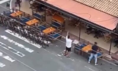 O Bar do Vitalino, em Vila Velha, colocou mesas até em faixa de pedestre. Foto: Reprodução (Redes Sociais)