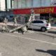 Dois postes caíram após caminhão atingir a fiação. Foto: Divulgação