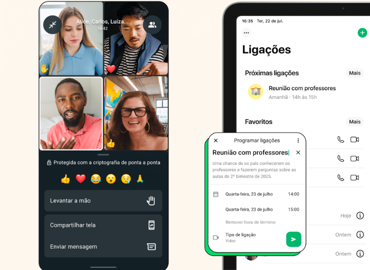 WhatsApp liberou novas funções de ligação. Foto: Divulgação