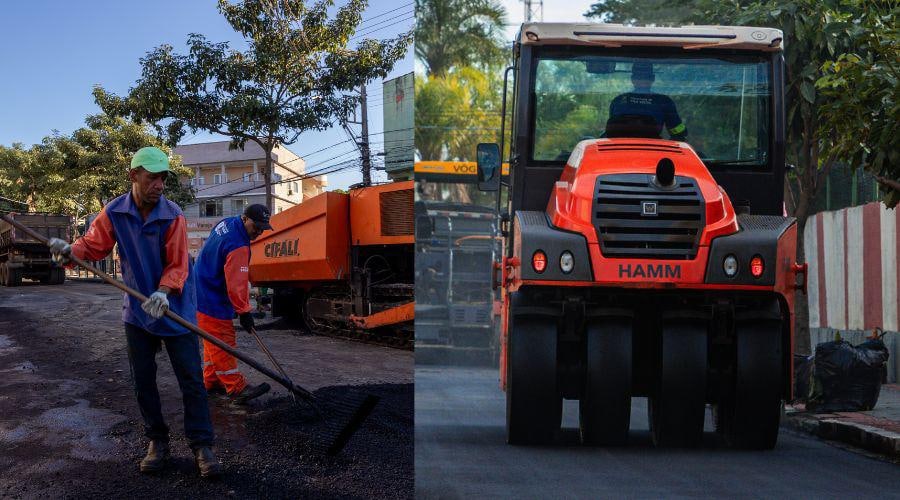 Nesta quarta-feira, a prefeitura de Vila Velha iniciou obras de recuperação do asfalto. Foto: Divulgação (prefeitura)