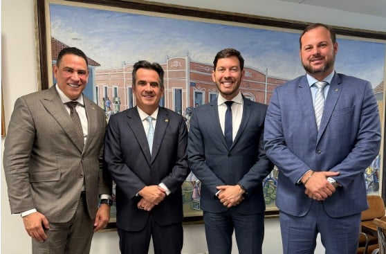 No sentido da leitura: Josias da Vitória, Ciro Nogueira, Arnaldinho Borgo e Victor Linhalis