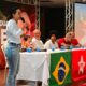 Camila Valadão (PSol) discursa na cerimônia de posse do Diretório Estadual do PT. Foto: Rodrigo Gavini