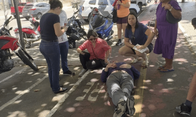 Homem é atropelado por bike elétrica na Praia da Costa, em Vila Velha