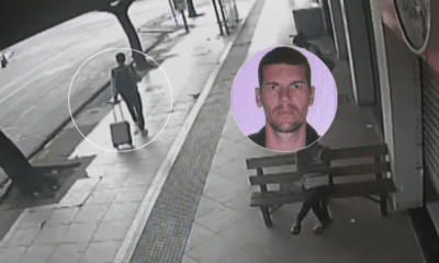 Imagens de câmeras de segurança registraram o suspeito Clésio Alves de Oliveira, foragido, em circulação com mala após o crime em Vitória