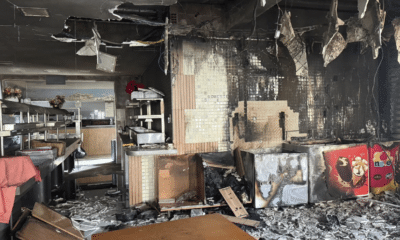 Parte interna da churrascaria Porteira Gourmet, em Vila Velha, ficou destruída após o incêndio da madrugada desta quinta-feira (25)