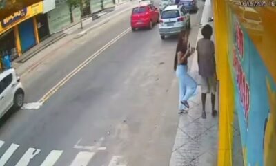 A jovem foi agredida com um chute enquanto fazia um vídeo em Guarapari. Foto: Reprodução