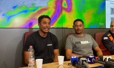 O criador da Macakids, Maikel Araújo, e o piloto da lancha, Ronald Menezes, foram resgatados no litoral do Rio de Janeiro. Foto: Renata Fermo