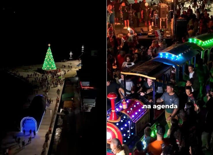 Árvore gigante, infláveis e trenzinho marcam Natal em Vitória